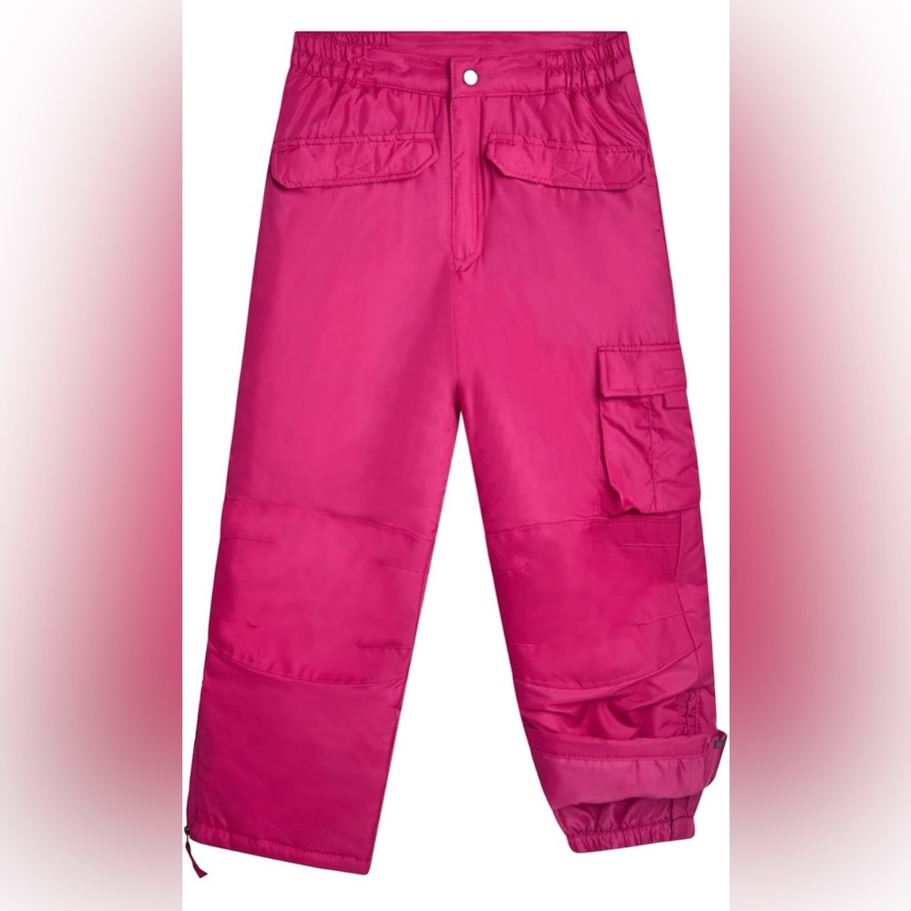 Vibrant Pink Cargo Snow Pants